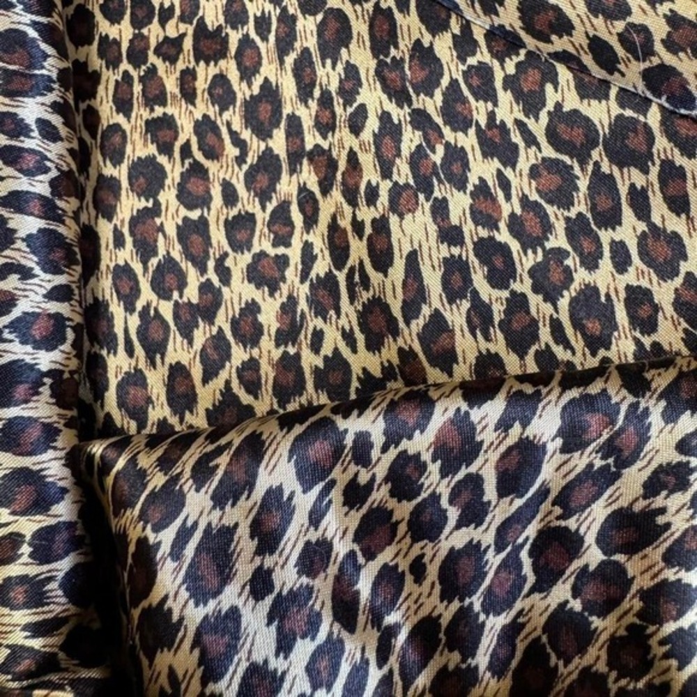 Indie sleaze XL Cheetah Leopard Print Satin Slip‎ Dress  90's Slip Dress Grunge - Picture 5 of 5